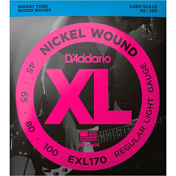 D'Addario 45-100 Regular Light, Long Scale, XL Nickel Bass Strings