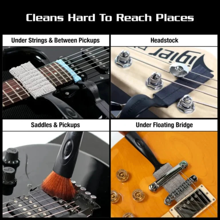 Music Nomad The Nomad Tool Set: 4-piece string instrument cleaning cloths for under strings, headstock, saddles, and bridge.
