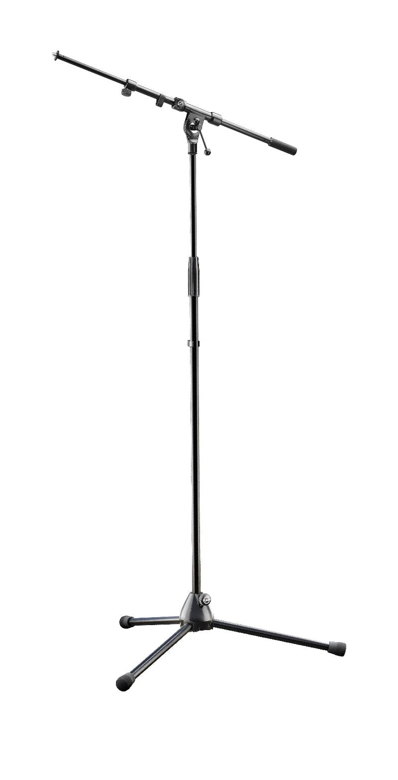 K&M 210/9 telescoping boom microphone stand by Konig & Meyer, black with tripod base
