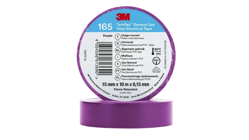 3M Temflex 165 electrical tape purple roll, 3/4 in x 60 ft
