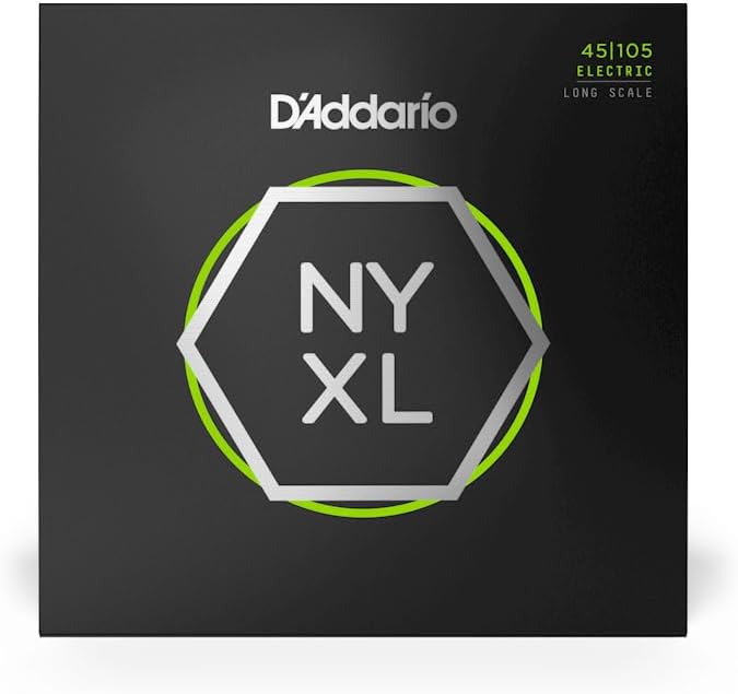 D'Addario 45-105 Regular Light, Top/Medium Bottom, Long Scale, NYXL Bass Strings