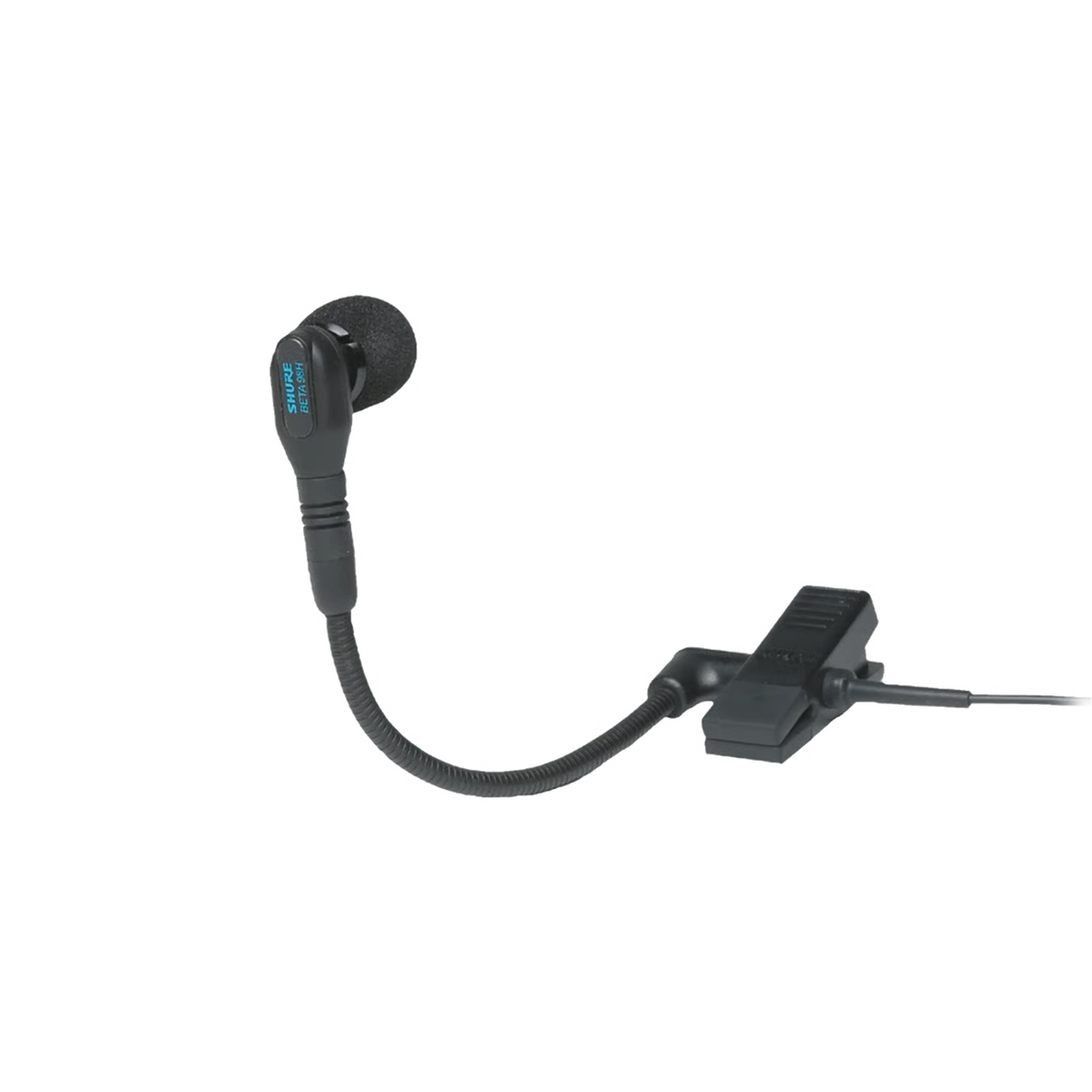 Shure WB98H/C Microphone - Miniature Instrument Mic with TA4F 4-pin mini XLR Connector, Cardioid Condenser, Clip-on with Gooseneck