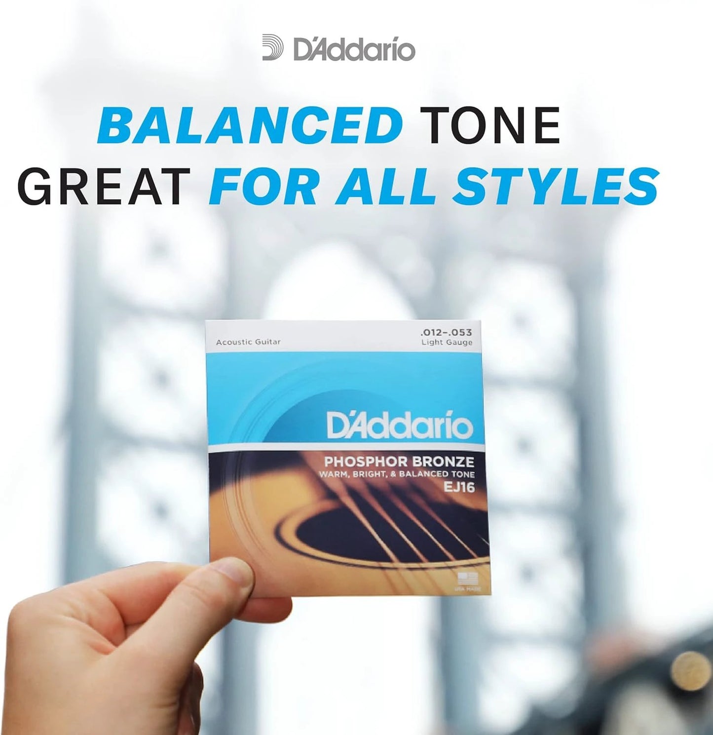 D'Addario EJ17 Phosphor Bronze Acoustic Guitar Strings, 13-56 Medium