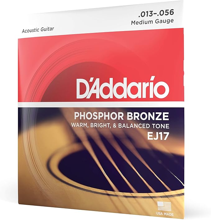D'Addario 13-56 Medium, Phosphor Bronze Acoustic Guitar Strings