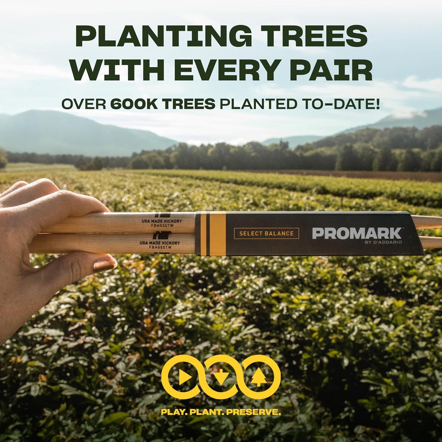 Promark Rebound 7A ActiveGrip Clear Hickory Drumstick, Acorn Wood Tip