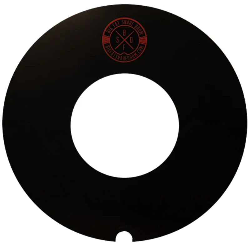 Big Fat Snare Drum Head BFSD Black Hole Sun Donut, black donut-shaped drum head.