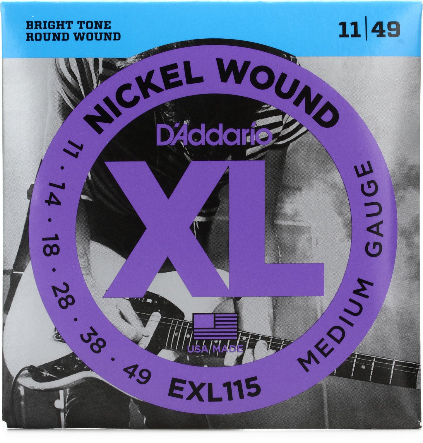 D'Addario 11-49 Medium, XL Nickel Electric Guitar Strings