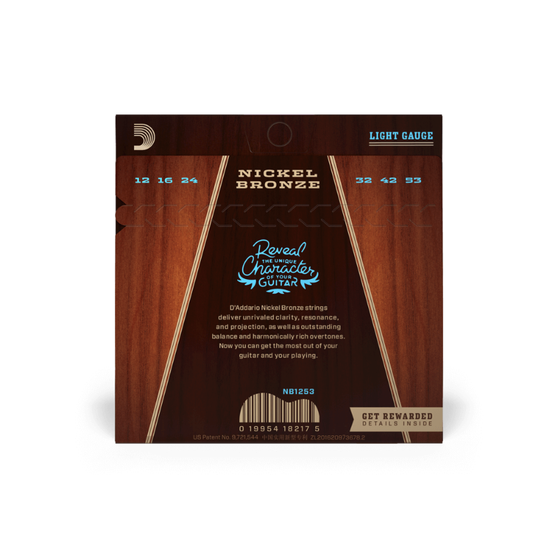 D'Addario 12-53 Regular Light Nickel Bronze Acoustic Strings