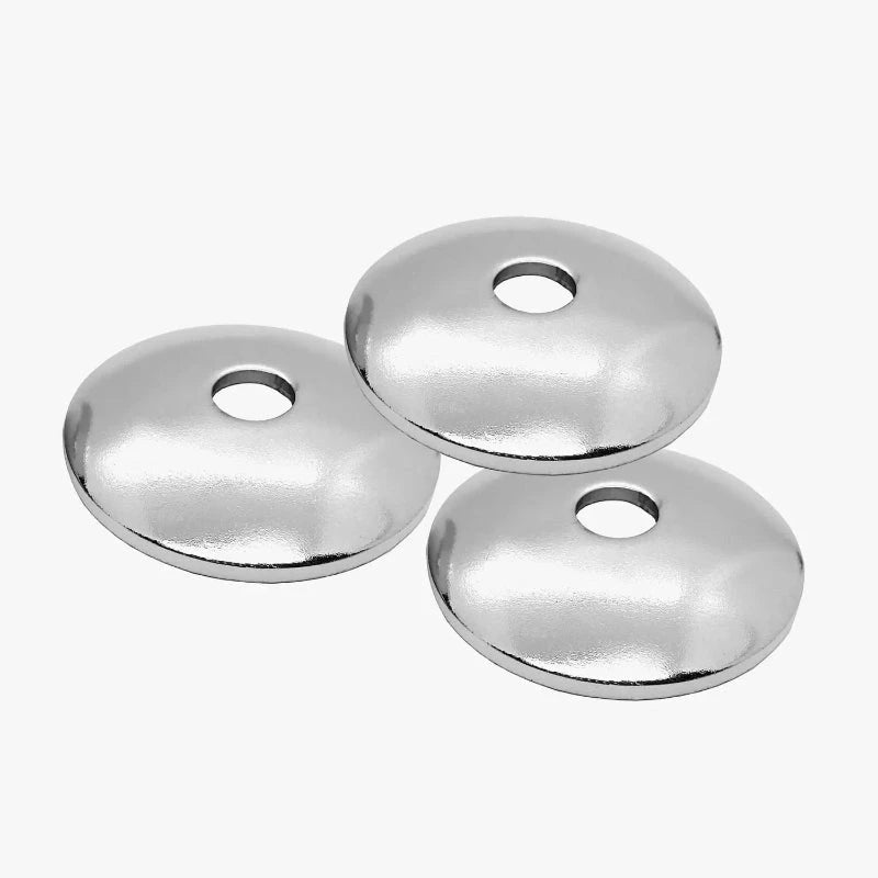 Danmar Curved Metal Cymbal Washers 3-Pack for drum hardware, chrome