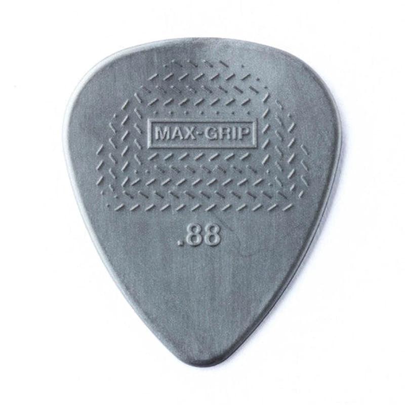 Dunlop Max-Grip Nylon guitar pick, gray with textured grip pattern, 0.88mm