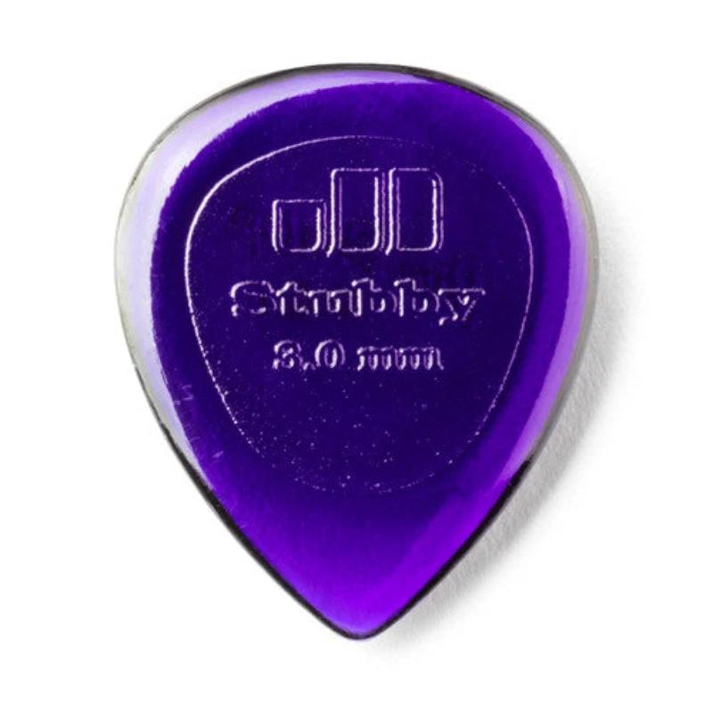 Dunlop Stubby Pick, purple guitar pick, 3.0 mm, contoured for smooth release.