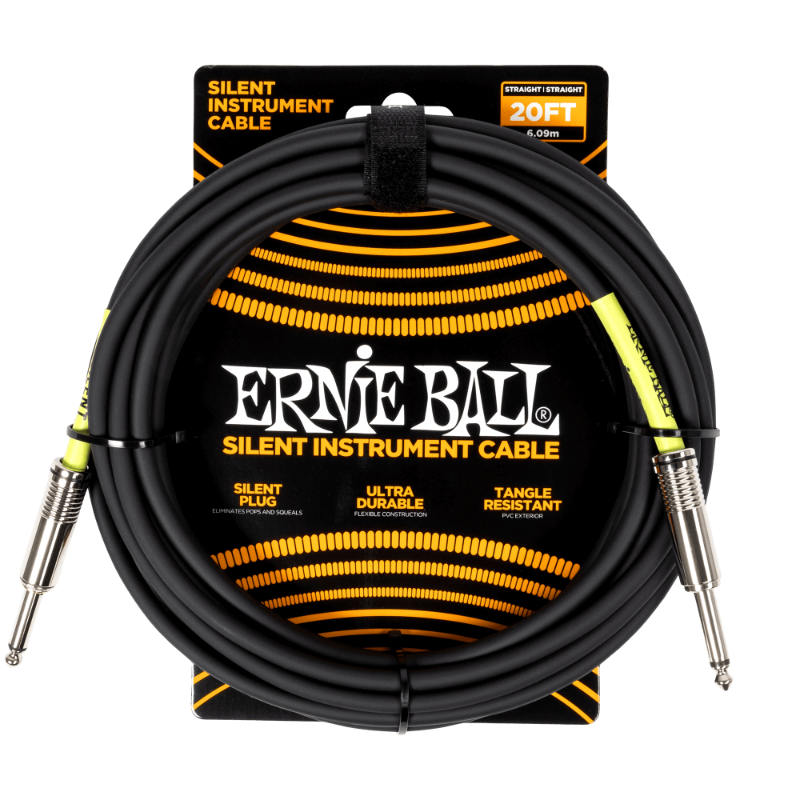 Ernie Ball 20ft Classic Silent Instrument Cable (Straight/Straight)