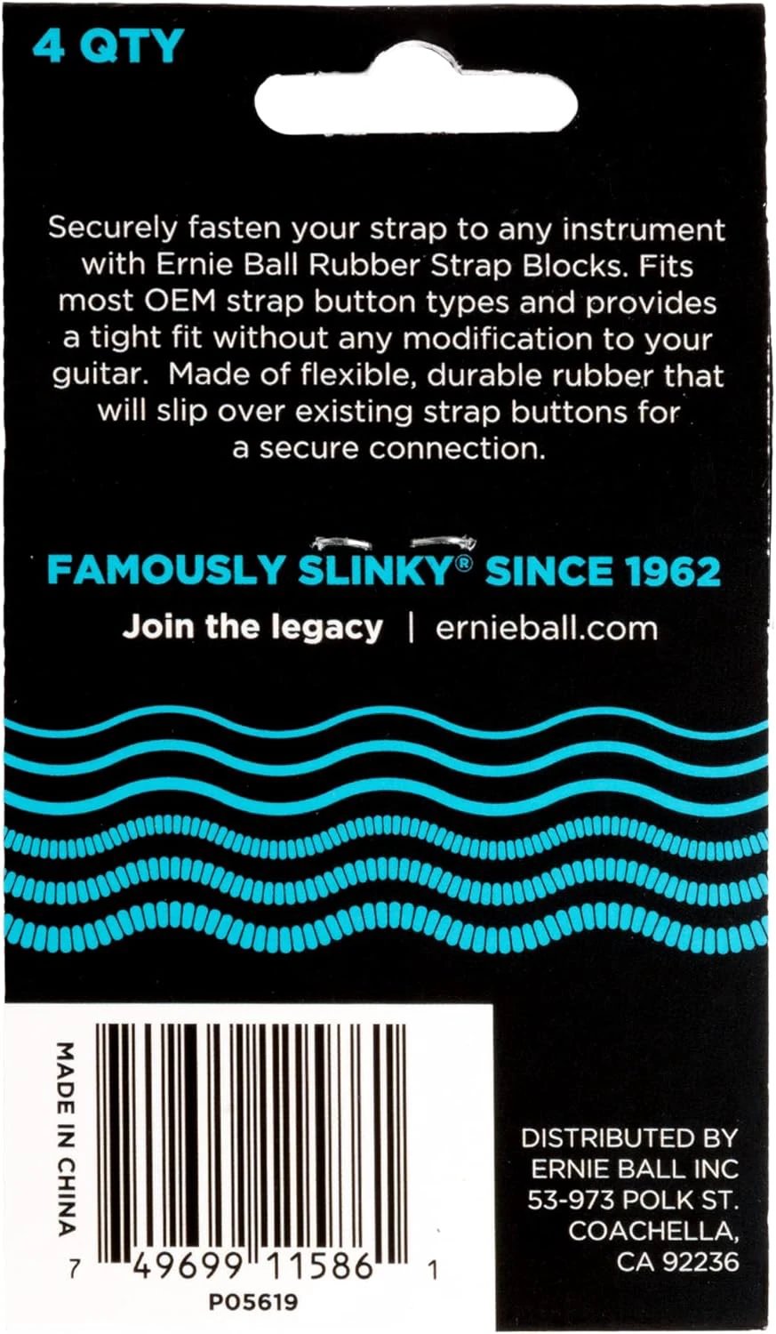 Ernie Ball Strap Blocks Blue 4-Pack guitar accessory