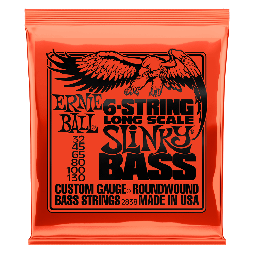 Ernie Ball 32-130 Long Scale Slinky Nickel Wound Bass Strings (6-String)