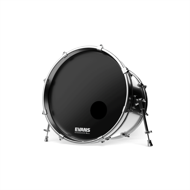 Evans EQ3 Reso Black drum head with chrome hoop for drums