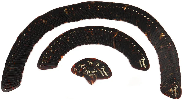 Fender 351 Shape Classic Celluloid Picks - Medium Tortoise Shell