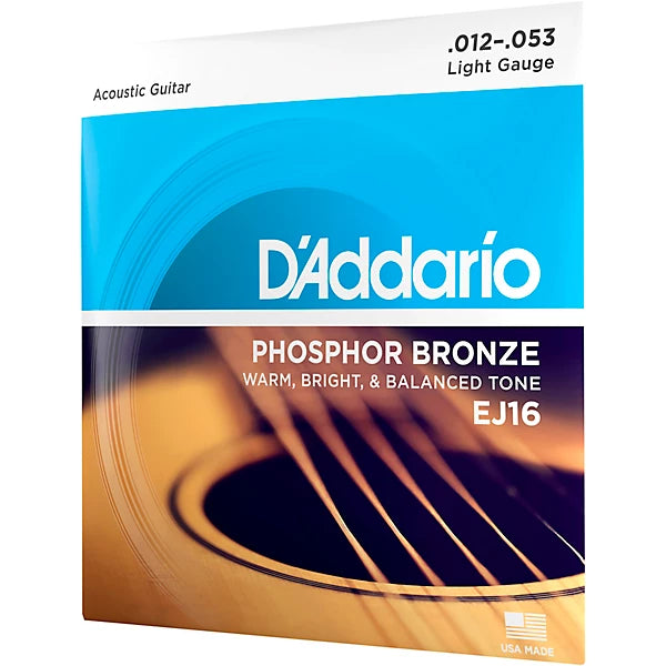 D'Addario 12-53 Light, Phosphor Bronze Acoustic Guitar Strings