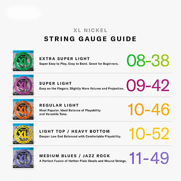 D'Addario 09-42 Super Light, XL Nickel Electric Guitar Strings