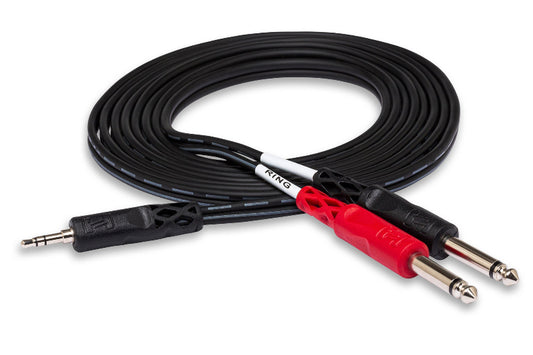 Hosa Stereo Breakout 3.5mm TRS to Dual 1/4" TS Cable
