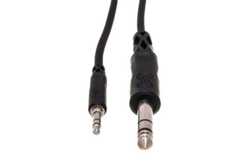 Hosa stereo interconnect cable, 3.5mm TRS to 1/4 TRS, 10 ft, black