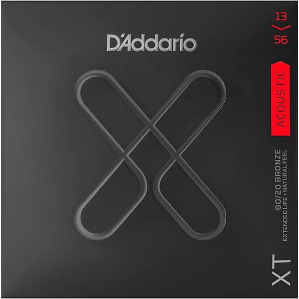 D'Addario 13-56 Medium, XT 80/20 Bronze Coated Acoustic Guitar Strings