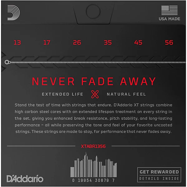 D'Addario 13-56 Medium, XT 80/20 Bronze Coated Acoustic Guitar Strings