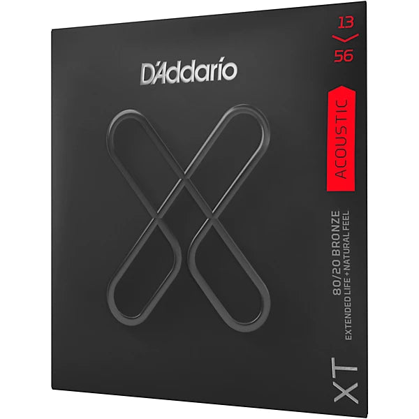 D'Addario 13-56 Medium, XT 80/20 Bronze Coated Acoustic Guitar Strings