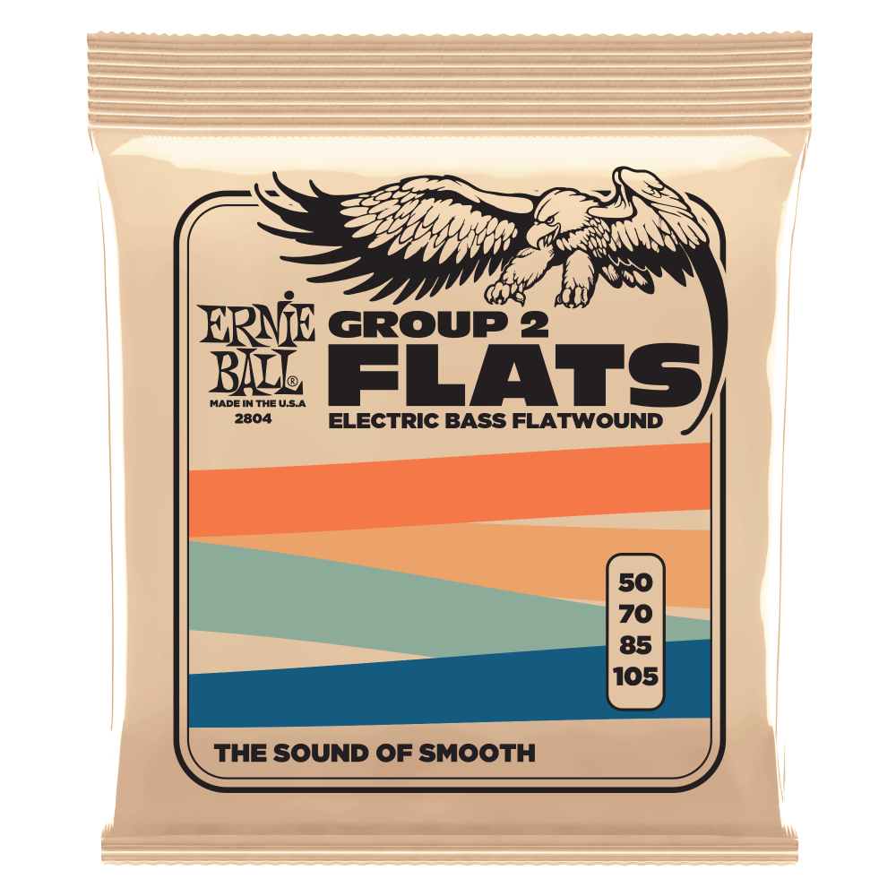 Bass strings Ernie Ball EB2804 Flatwound, stainless steel Group 2, 50-105 set