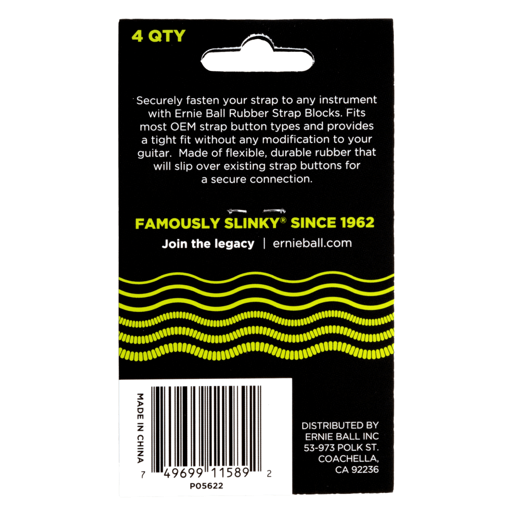 Ernie Ball Strap Blocks - Green- 4 Pack