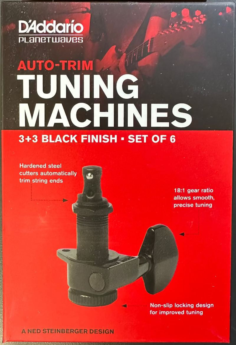 D'Addario Auto-Trim Locking Tuning Machines (3 + 3 Setup)