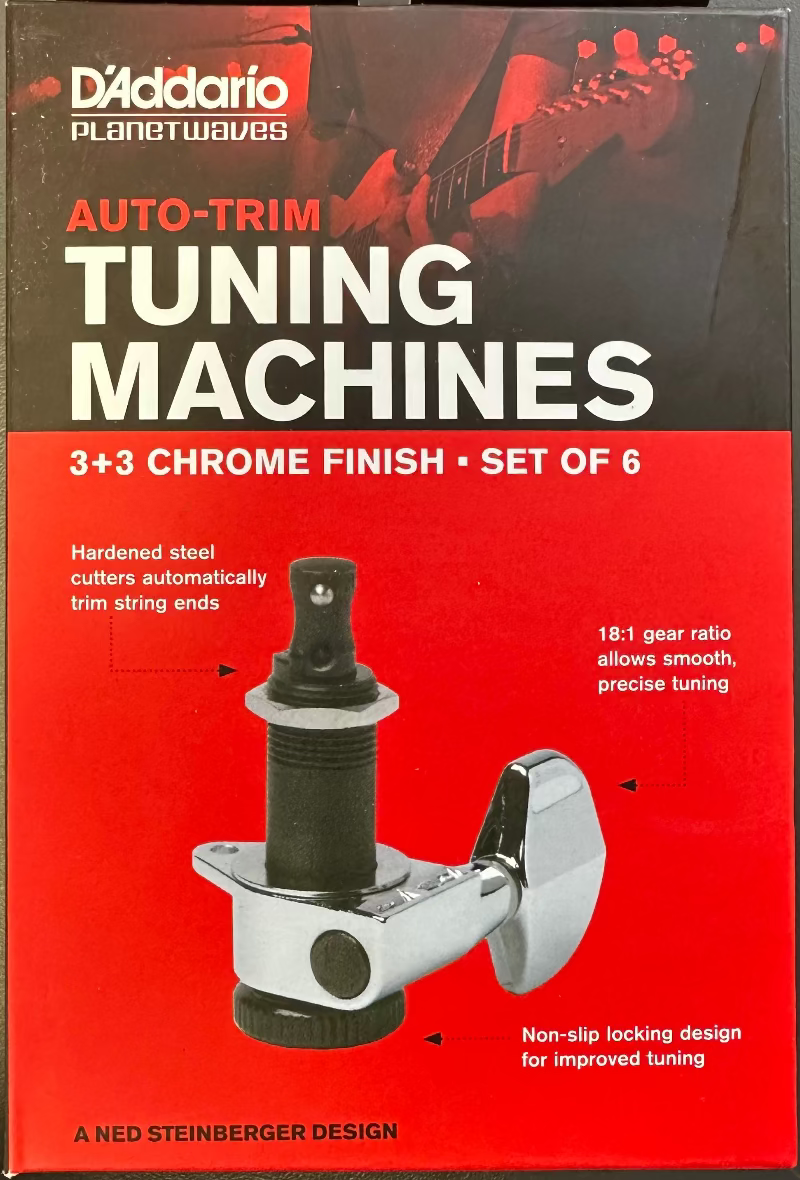 D'Addario Auto-Trim Locking Tuning Machines (3 + 3 Setup)