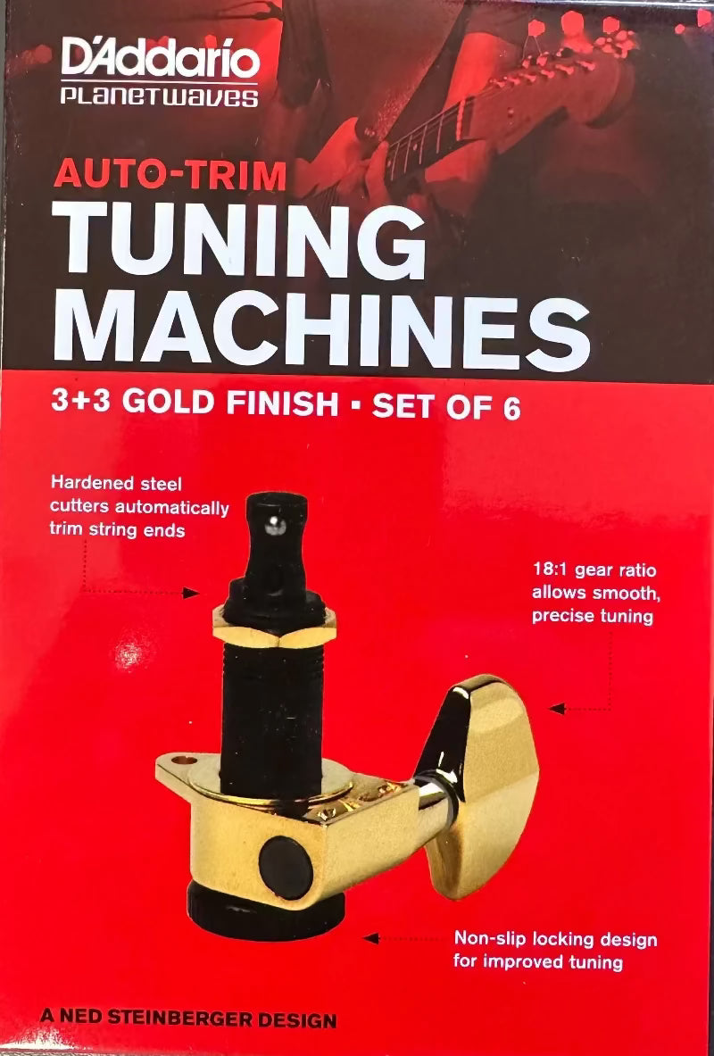D'Addario Auto-Trim Locking Tuning Machines (3 + 3 Setup)