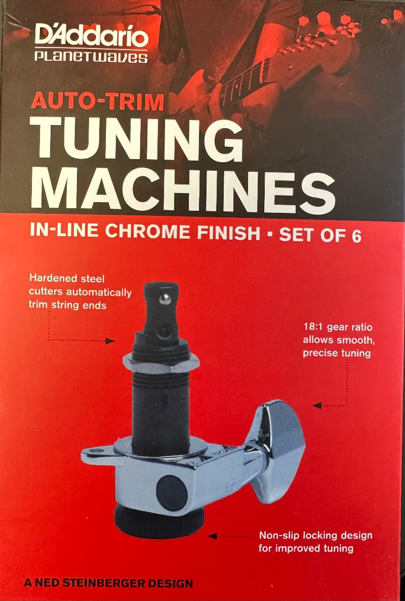 D'Addario Auto-Trim Locking Tuning Machines (6 In-Line)