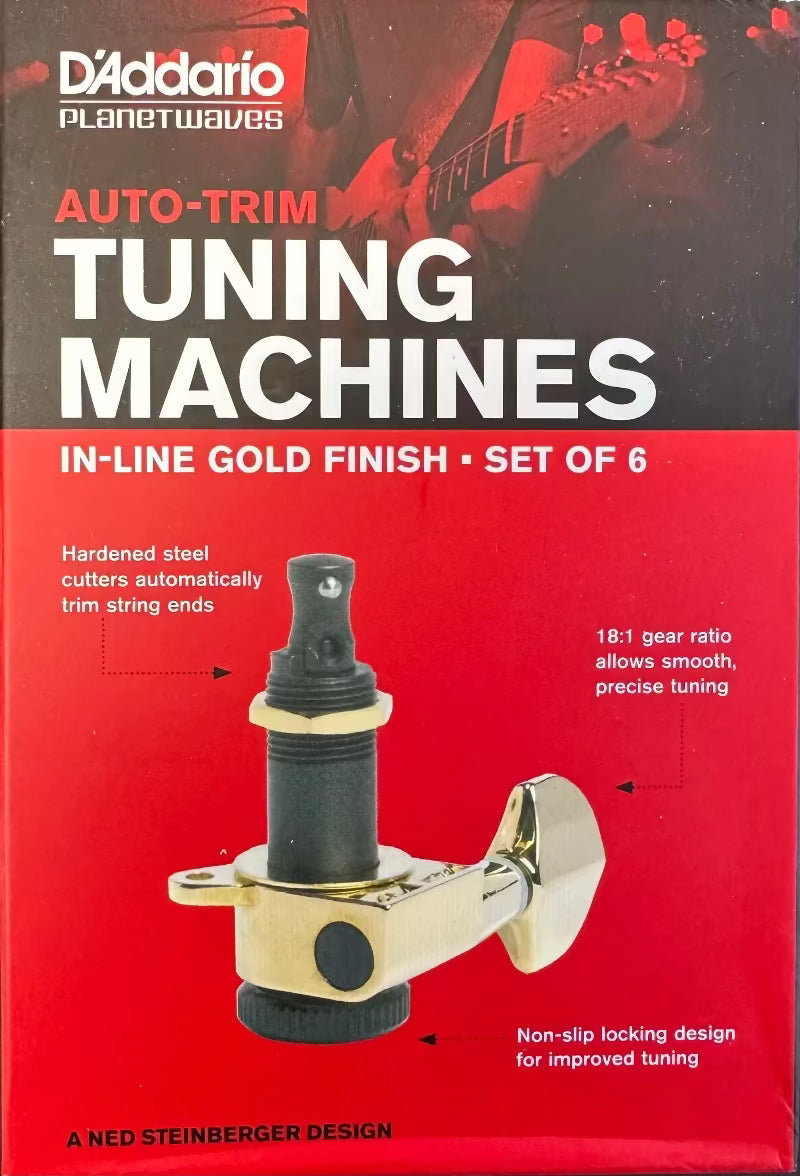 D'Addario Auto-Trim Locking Tuning Machines (6 In-Line)