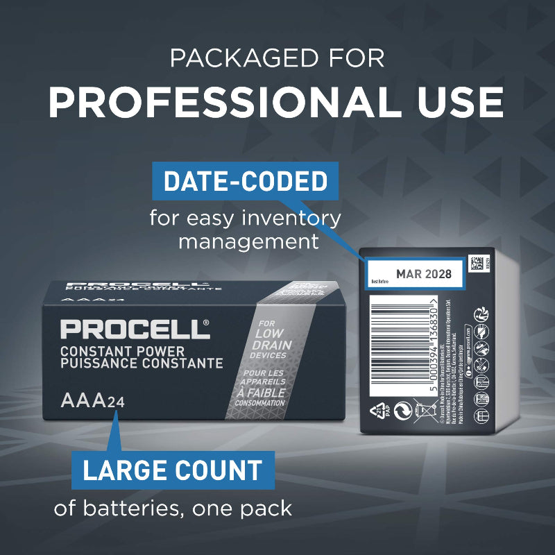 Duracell PC2400 Procell Alkaline Constant Batteries AAA 1.5V
