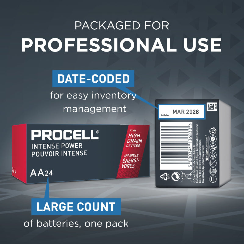 Duracell PC1500 Procell Alkaline Intense Batteries AA 1.5V