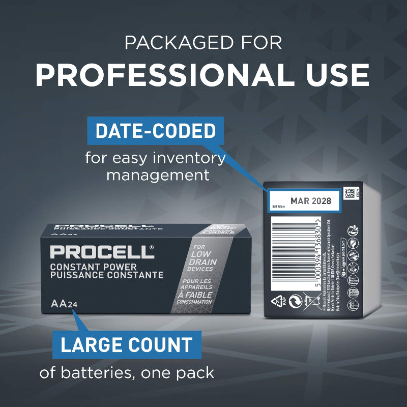 Duracell PC1500 Procell Alkaline Constant Batteries AA 1.5V