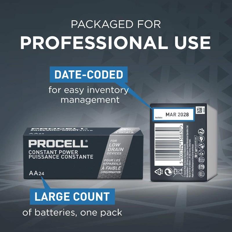 Duracell Procell AA alkaline batteries; large-count professional-use pack