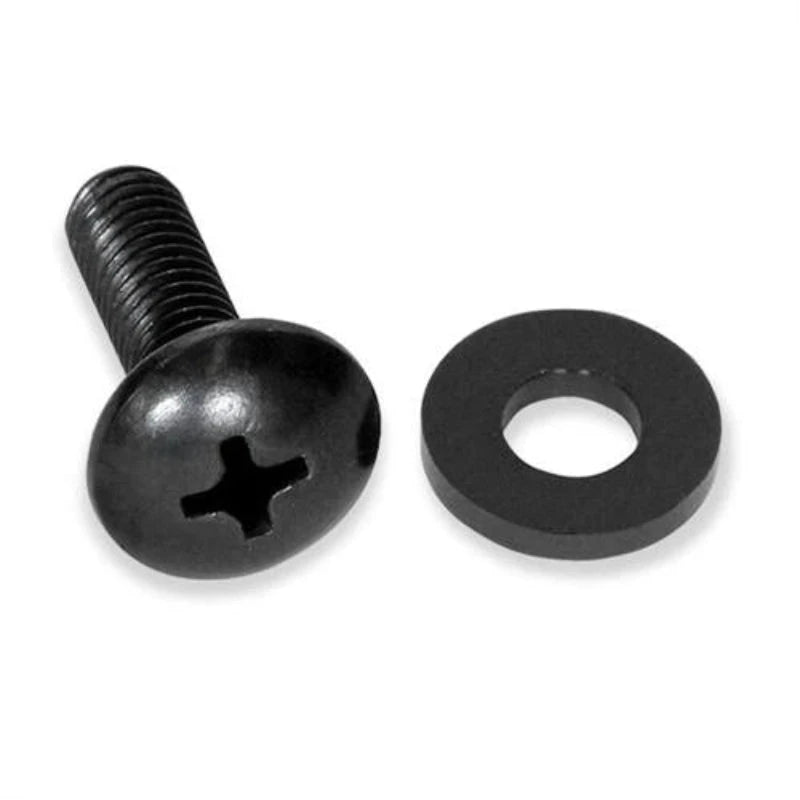 Rack screws with washer, black, 10-32 x 5/8 in truss head; 1 screw and 1 washer