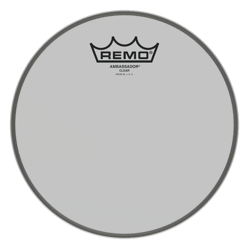 Remo Ambassador Clear drumhead; bright, open tones.