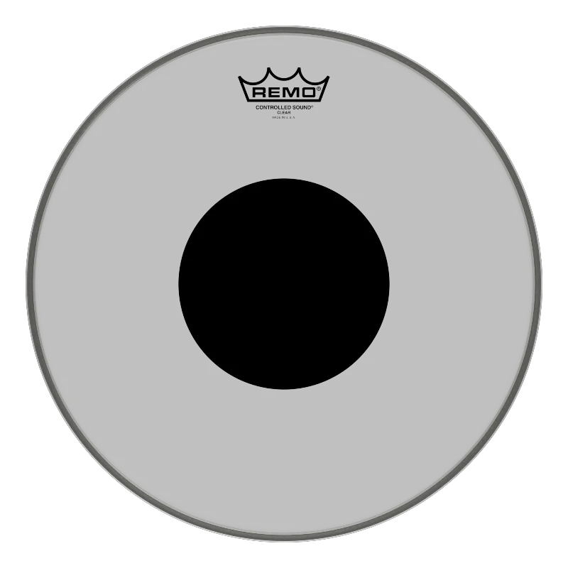 Remo Clear Drumhead from the Controlled Sound line with visible Remo logo