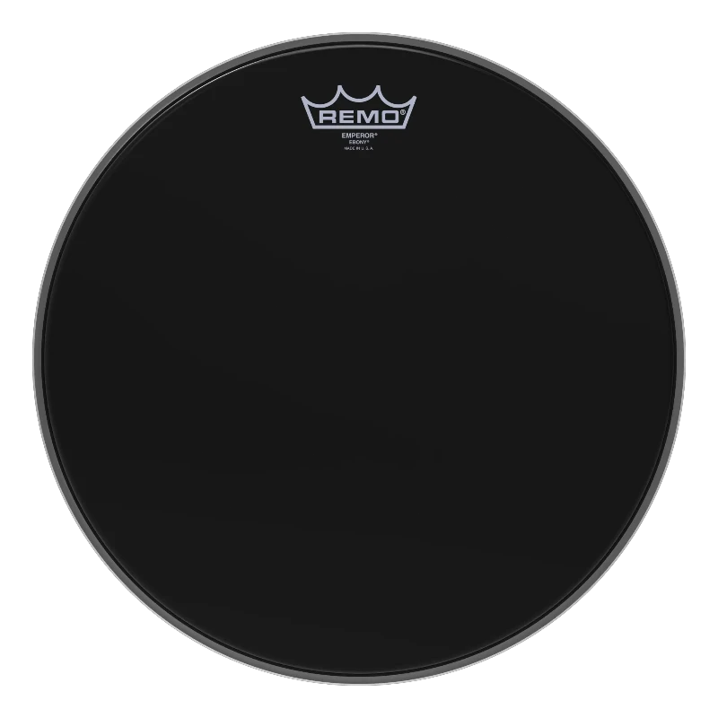 Remo Emperor Ebony Drumhead, black color, Remo brand drum head with warmth and clarity.