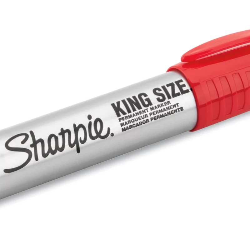 Sharpie King Size permanent marker, red cap, chisel tip