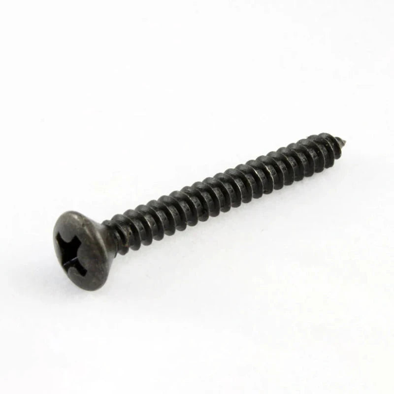 Allparts strap button screws, black Phillips-head machine screws for guitars