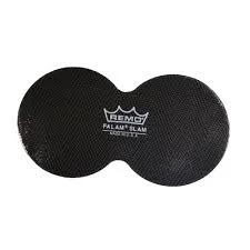 Remo Falam Slam Double Pedal Impact Patch set, two black 2.5-inch patches with Remo logo