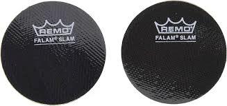Remo Falam Slam Pads two-pack for drum heads, black with Remo logo