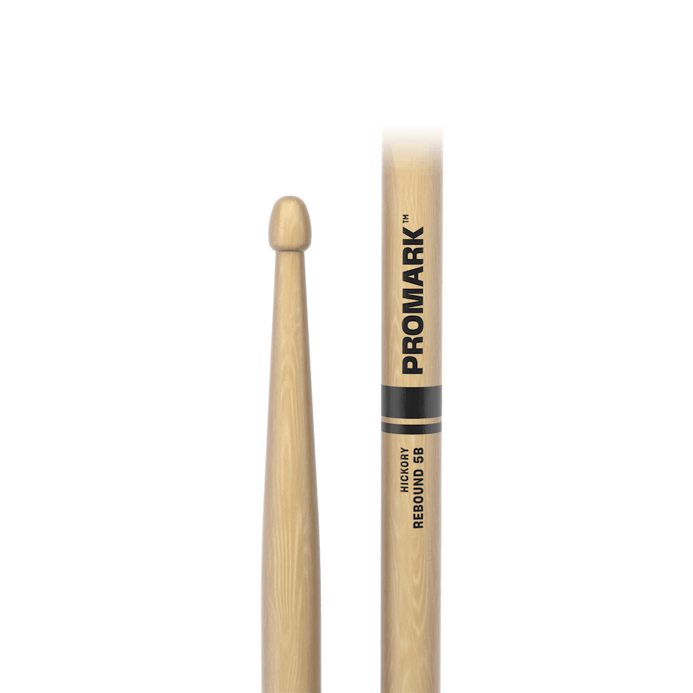 Pair of ProMark Rebound 5A Hickory drumsticks with acorn wood tips by D'Addario