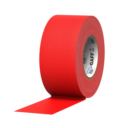 Pro Tapes Pro Gaff Gaffers Tape 3-inch red roll, durable hardware tape for stage, film, and productions