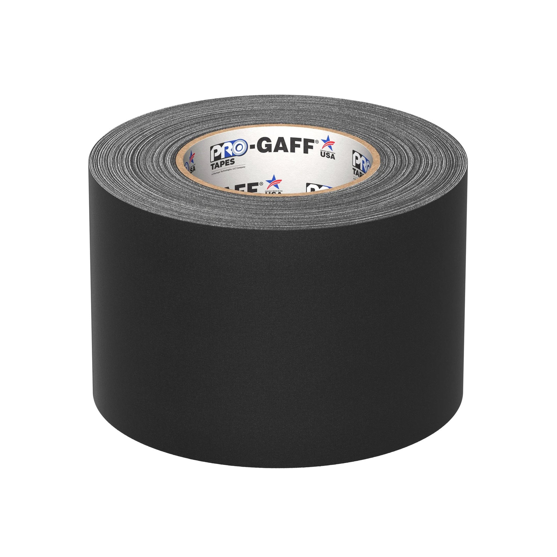 Pro Tapes Pro Gaff gaffer tape roll, 4-inch wide, black.