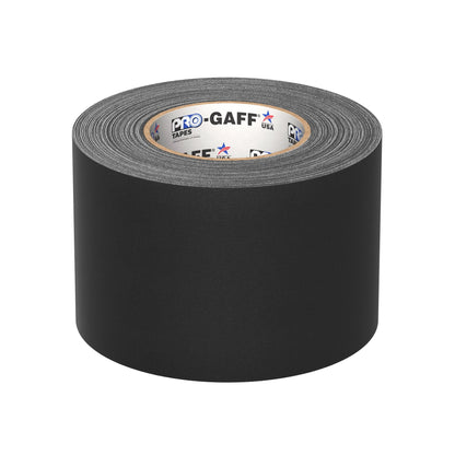 Pro Tapes Pro Gaff gaffer tape roll, 4-inch wide, black.